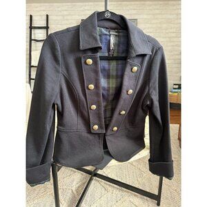 Priorities Black Suit Top with Open Chest Pea Coat Jacket Womens Size 10